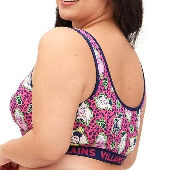 Torrid Plus Size 2‎ Disney Villains Pink Leopard Ursula Wireless Bralette Bra - Picture 3 of 3